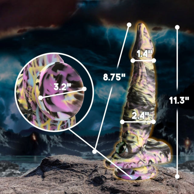 11.03'' One-Eyed Multicolor Monster Silicone Dildo
