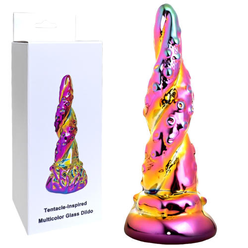 6.30'' Tentacle-Inspired Multicolor Glass Dildo