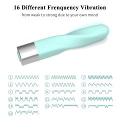 16 Modes Cyan Spiral Waterproof Rechargeable Silicone Bullet Vibrator