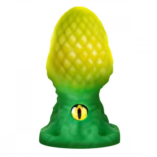 Glow-in-the-Dark One-Eyed Yellow and Green Fantasy Silicone Anal Plug