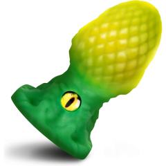 Glow-in-the-Dark One-Eyed Yellow and Green Fantasy Silicone Anal Plug