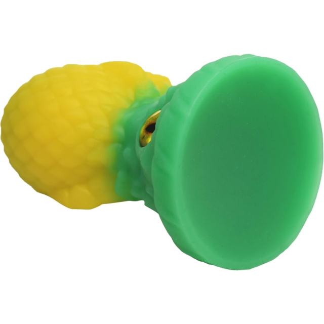 Glow-in-the-Dark One-Eyed Yellow and Green Fantasy Silicone Anal Plug