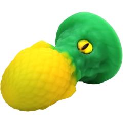 Glow-in-the-Dark One-Eyed Yellow and Green Fantasy Silicone Anal Plug