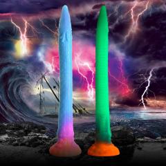 17.73'' Multicolor Extra-Long Glow-in-the-Dark Silicone Dildo