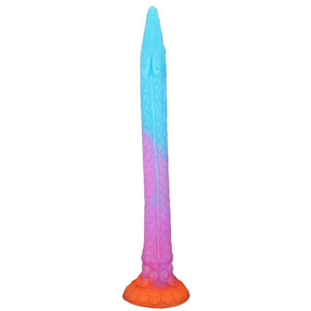 17.73'' Multicolor Extra-Long Glow-in-the-Dark Silicone Dildo