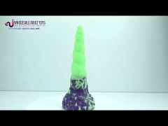 Customizable 7.88 Inch Spiral Fantasy Silicone Dildo – Non-Glow, Purple Green Suction Base