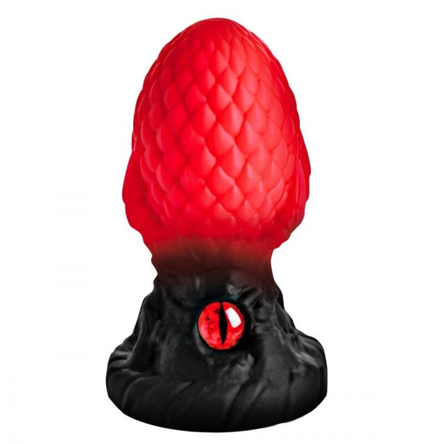 One-Eyed Red and Black Fantasy Silicone Anal Plug