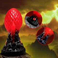 One-Eyed Red and Black Fantasy Silicone Anal Plug