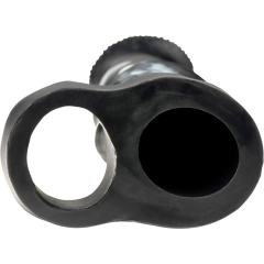 7.49'' Realistic Black & White Silicone Penis Extension Sleeve with Built-In Scrotum Ring