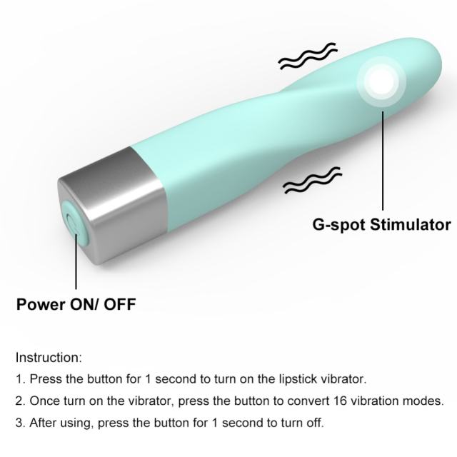 16 Modes Cyan Spiral Waterproof Rechargeable Silicone Bullet Vibrator