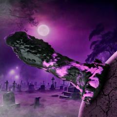7.88'' Black + Purple Textured Design Fantasy Silicone Dildo with Suction Base