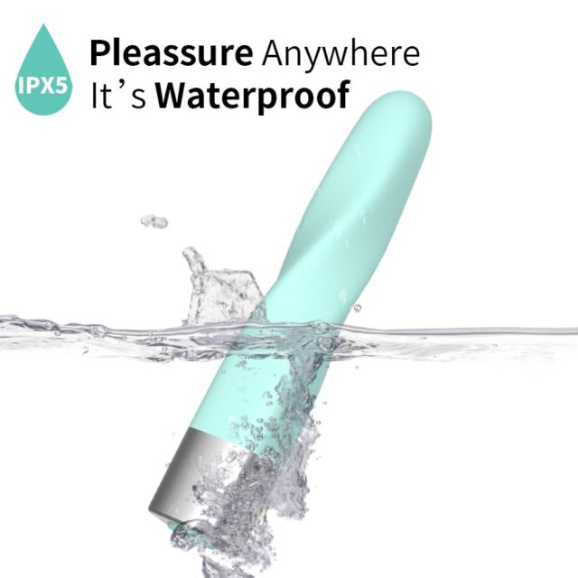 16 Modes Cyan Spiral Waterproof Rechargeable Silicone Bullet Vibrator