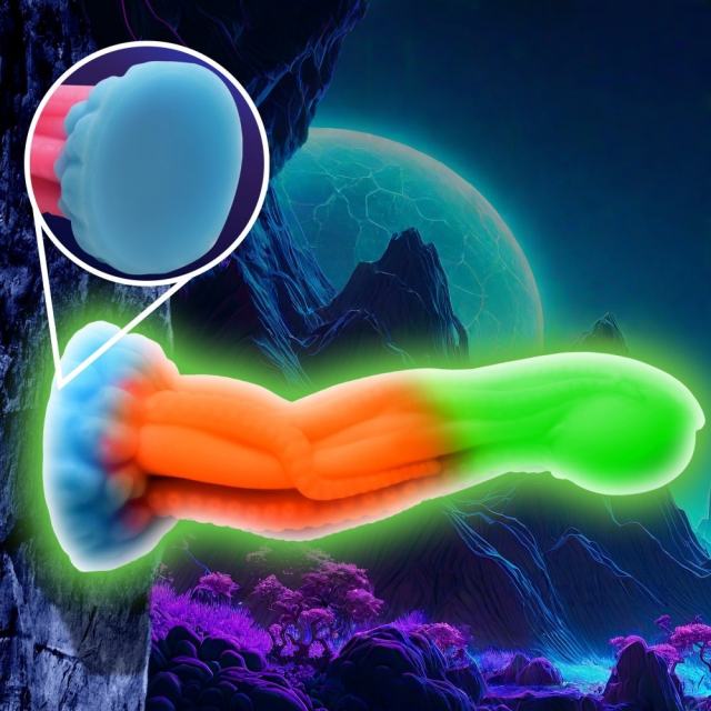 8.47'' Multicolor Glow-in-the-Dark Tentacle Fantasy Silicone Dildo with Suction Base