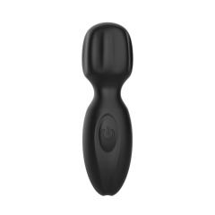 10-Mode Black Plug-In Rechargeable Mini Wand Silicone Vibrator