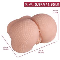 Customizable 1.95LB Molded Fishnet Stockings Texture Life-Like White Flesh TPE Mini Torso for Men