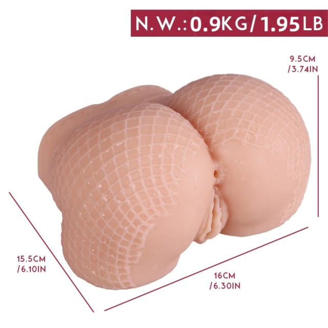 Customizable 1.95LB Molded Fishnet Stockings Texture Life-Like White Flesh TPE Mini Torso for Men
