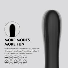 10 Modes Black Waterproof Rechargeable Silicone Bullet Vibrator