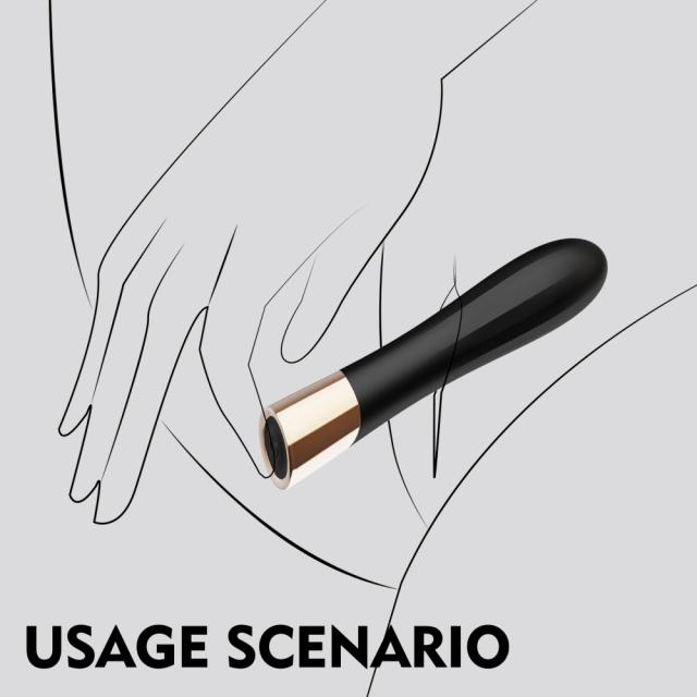 10 Modes Black Waterproof Rechargeable Silicone Bullet Vibrator