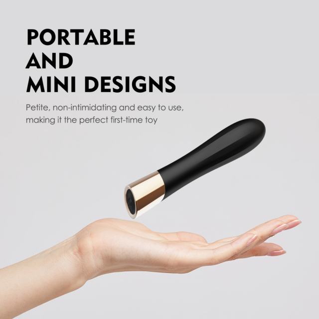 10 Modes Black Waterproof Rechargeable Silicone Bullet Vibrator