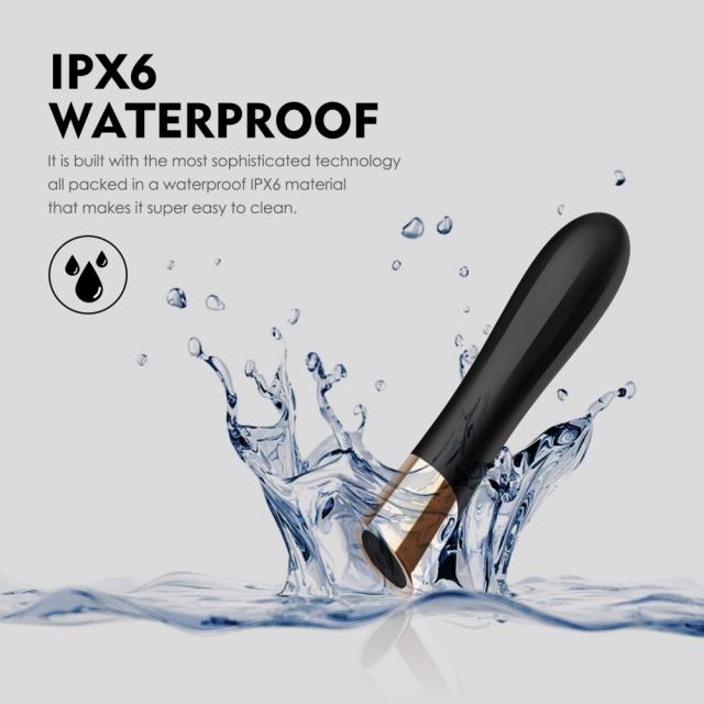 10 Modes Black Waterproof Rechargeable Silicone Bullet Vibrator