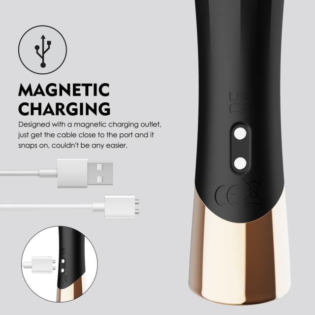 10 Modes Black Waterproof Rechargeable Silicone Bullet Vibrator
