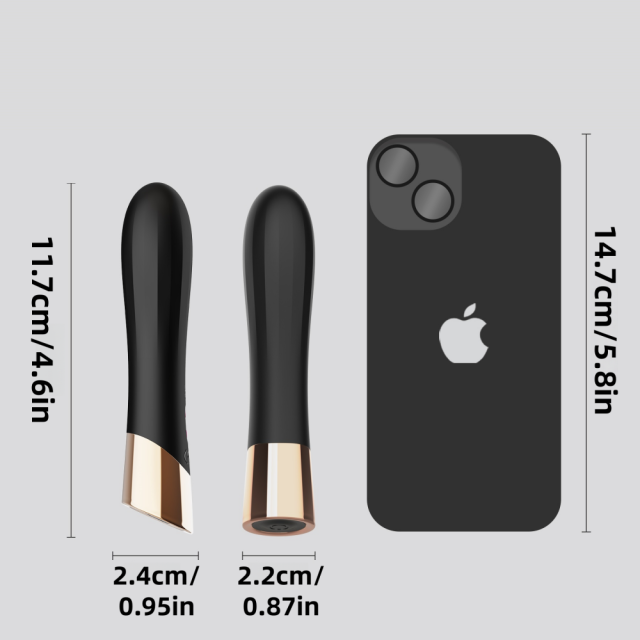 10 Modes Black Waterproof Rechargeable Silicone Bullet Vibrator