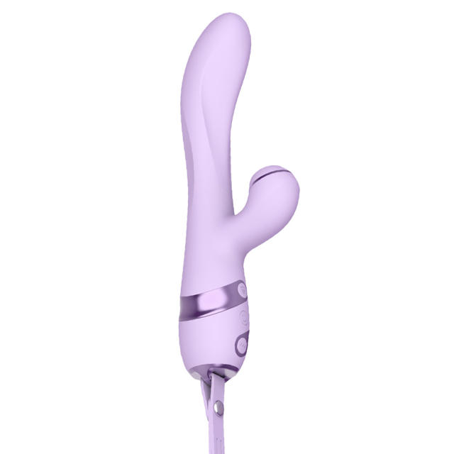 10 Modes Purple Waterproof Rechargeable Silicone Vibrator with Suction & Teaser Tail
