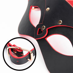 Red + Black PU Cat Cosplay Mask