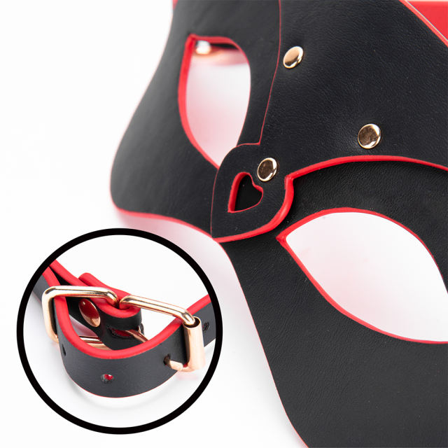 Red + Black PU Cat Cosplay Mask