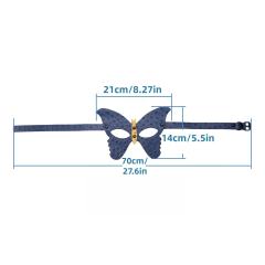 Blue PU Butterfly Cosplay Mask