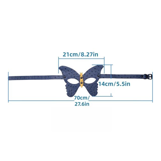 Blue PU Butterfly Cosplay Mask