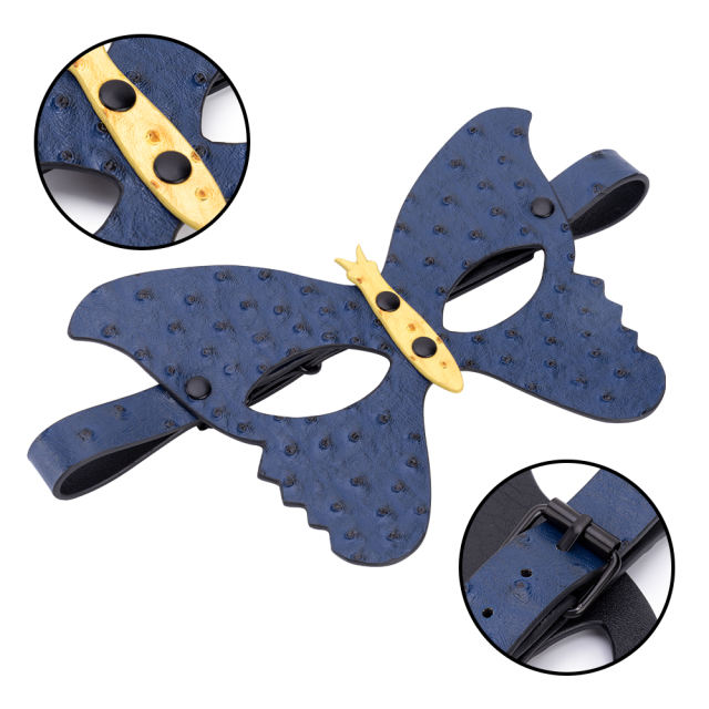 Blue PU Butterfly Cosplay Mask
