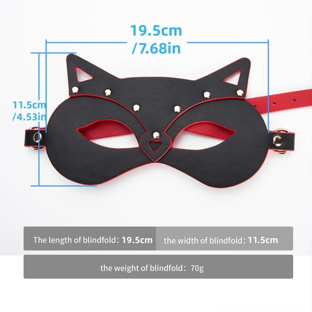 Red + Black PU Cat Cosplay Mask