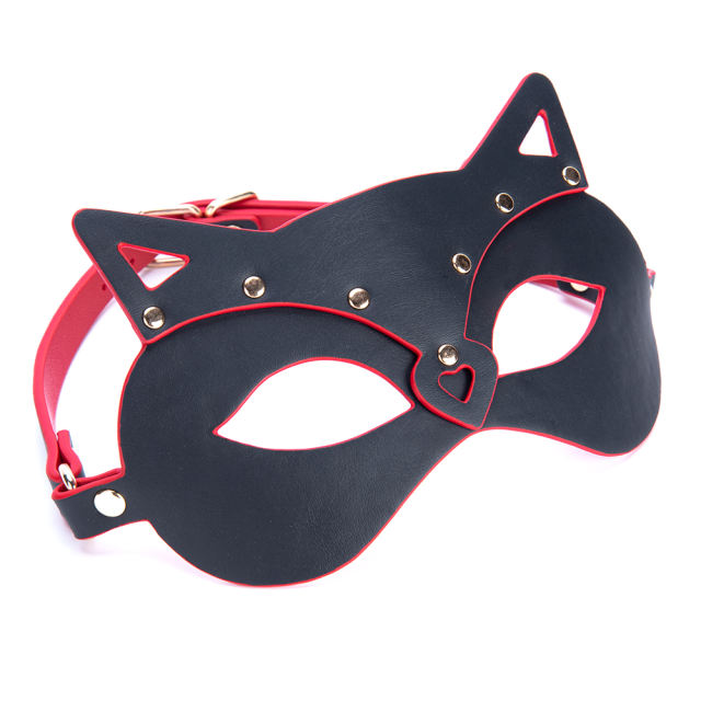 Red + Black PU Cat Cosplay Mask