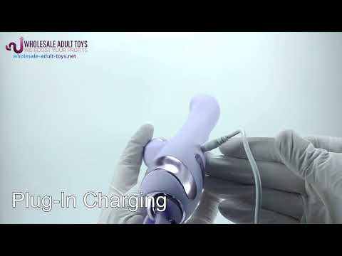 Customizable 10 Modes Purple Waterproof Rechargeable Silicone Vibrator with Suction & Teaser Tail