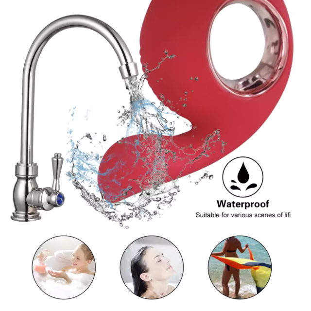 Customizable 10-Mode Wateproof Rechargeable Silicone Red Finger Loop Vibrator