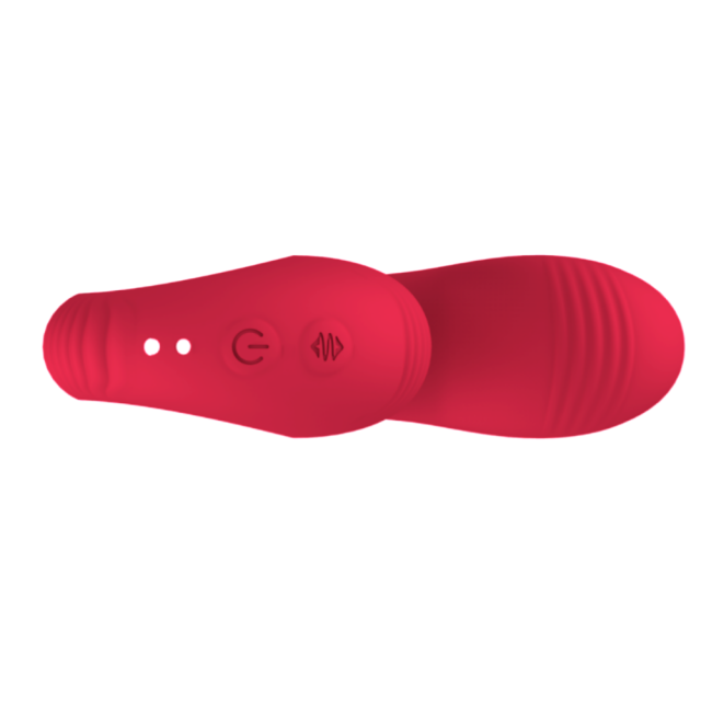 Customizable 10-Mode Wateproof Rechargeable Silicone Red Finger Loop Vibrator