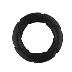 Black Silicone Cock Ring – Spiral Texture