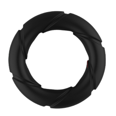 Black Silicone Cock Ring – Spiral Texture