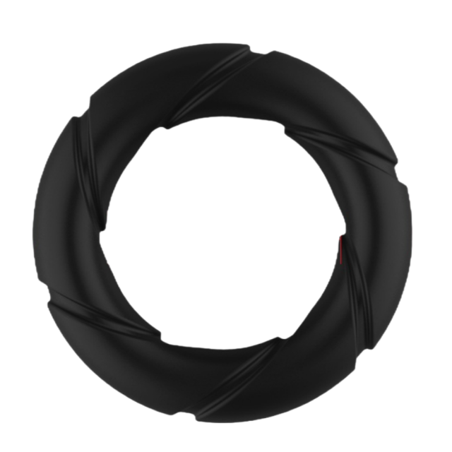 Black Silicone Cock Ring – Spiral Texture