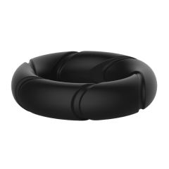 Black Silicone Cock Ring – Spiral Texture