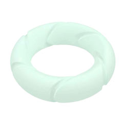 White Silicone Cock Ring – Spiral Texture