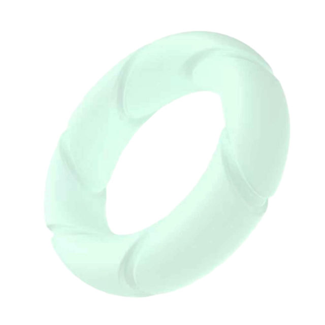 White Silicone Cock Ring – Spiral Texture
