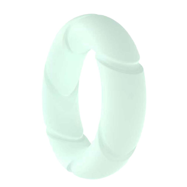 White Silicone Cock Ring – Spiral Texture