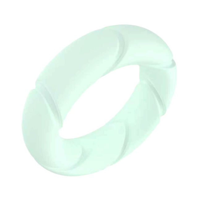 White Silicone Cock Ring – Spiral Texture