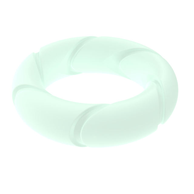 White Silicone Cock Ring – Spiral Texture