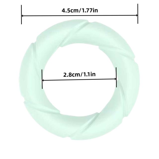 White Silicone Cock Ring – Spiral Texture