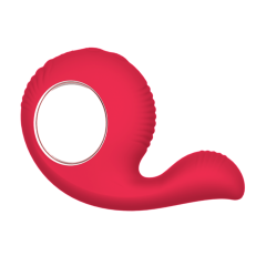 10-Mode Wateproof Rechargeable Silicone Red Finger Loop Vibrator