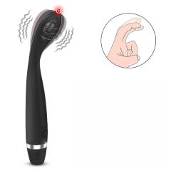 10-Mode Black Plug-In Rechargeable Waterproof Silicone G-Spot Vibrator