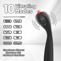 10-Mode Black Plug-In Rechargeable Waterproof Silicone G-Spot Vibrator